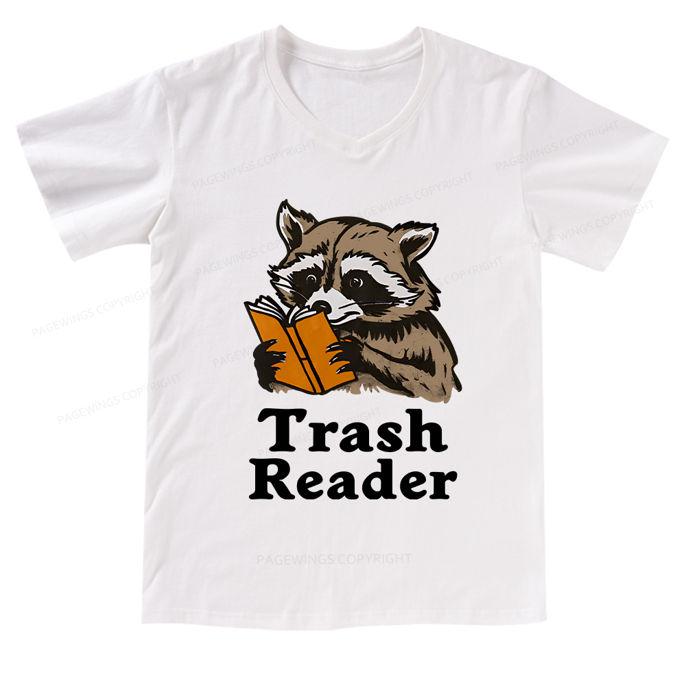 Pagewings Trash Reader V-neck T-shirt