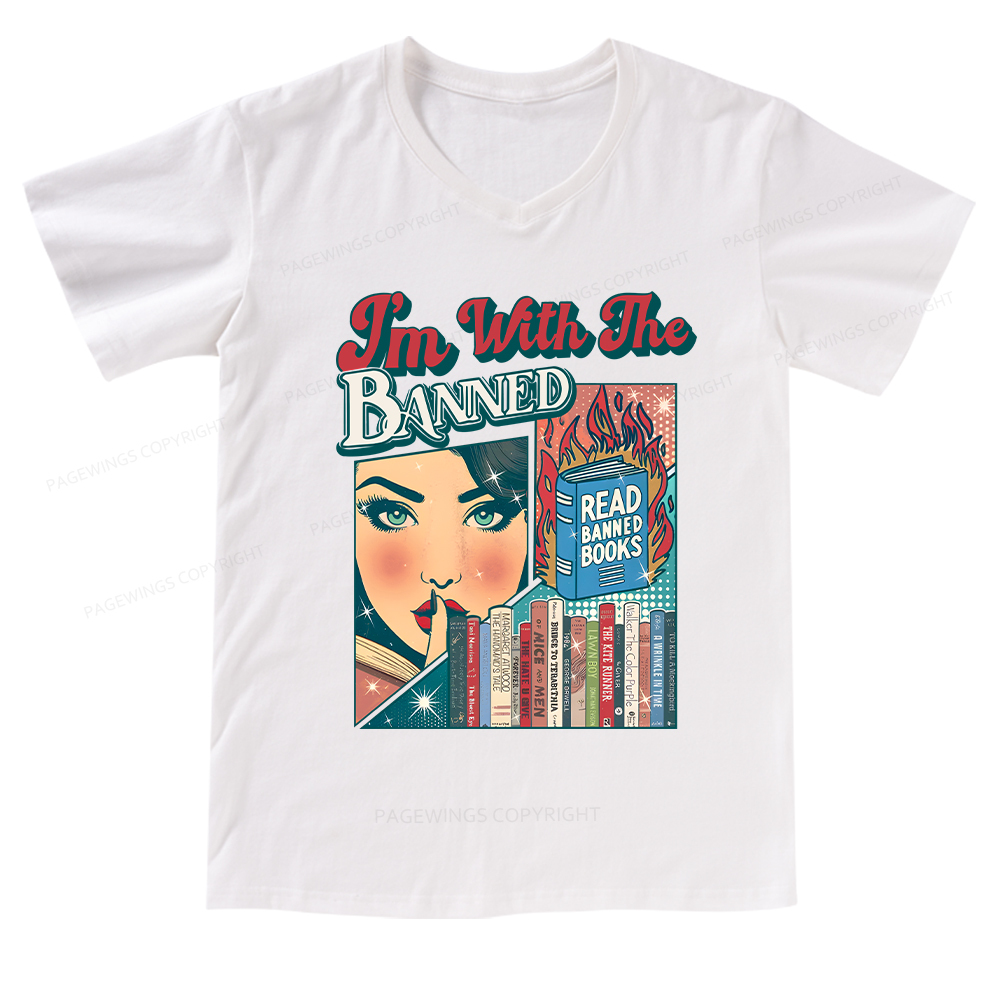 Pagewings I’m With the Banned V-neck T-shirt