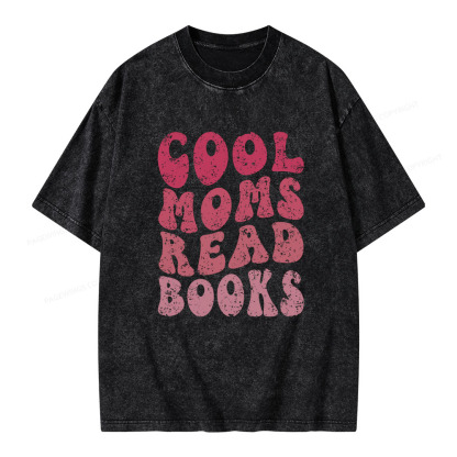 Pagewings Cool Moms Read Books Unisex Washed T-shirt