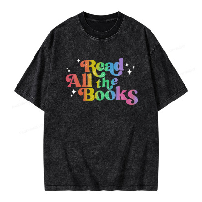 Pagewings Read All the Books Unisex Washed T-shirt