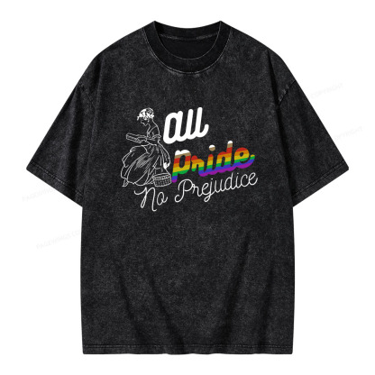 Pagewings All Pride, No Prejudice Unisex Washed T-shirt