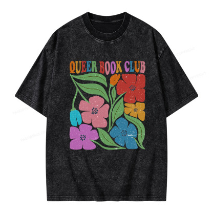 Pagewings Queer Book Club Unisex Washed T-shirt