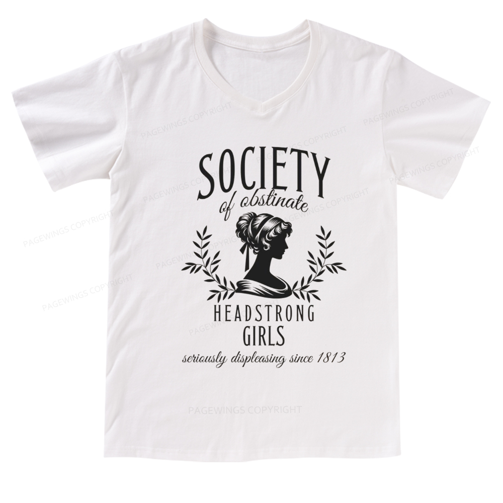 Pagewings Society Of Obstinate Headstrong Girls V-neck T-shirt