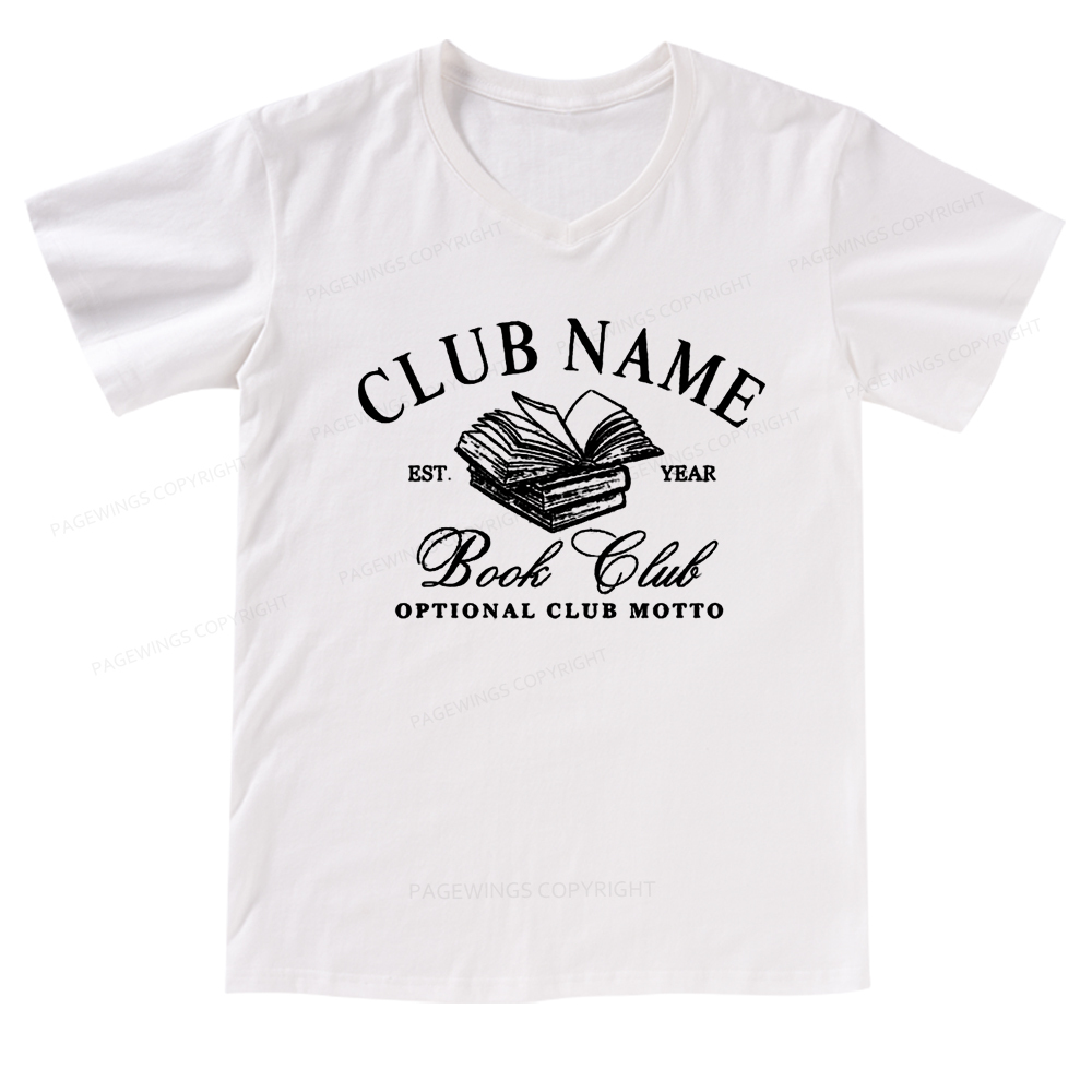Pagewings Personalized Book Club V-neck T-shirt
