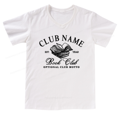 Pagewings Personalized Book Club V-neck T-shirt