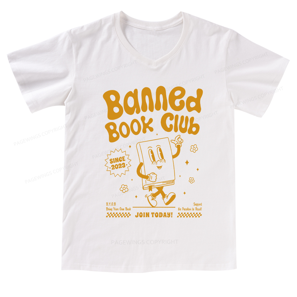Pagewings Banned Book Club V-neck T-shirt