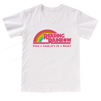 Pagewings Take a Look it's in a Book V-neck T-shirt