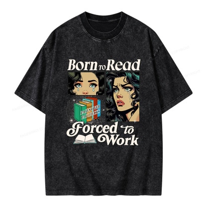Pagewings  Born To Read Bookish Unisex Washed T-shirt