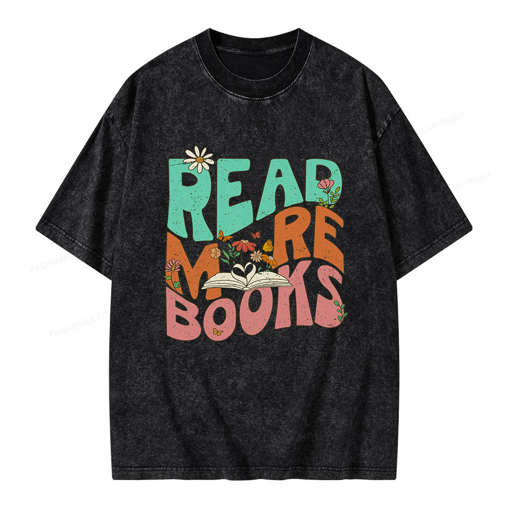 Pagewings Read More Books Unisex Washed T-shirt