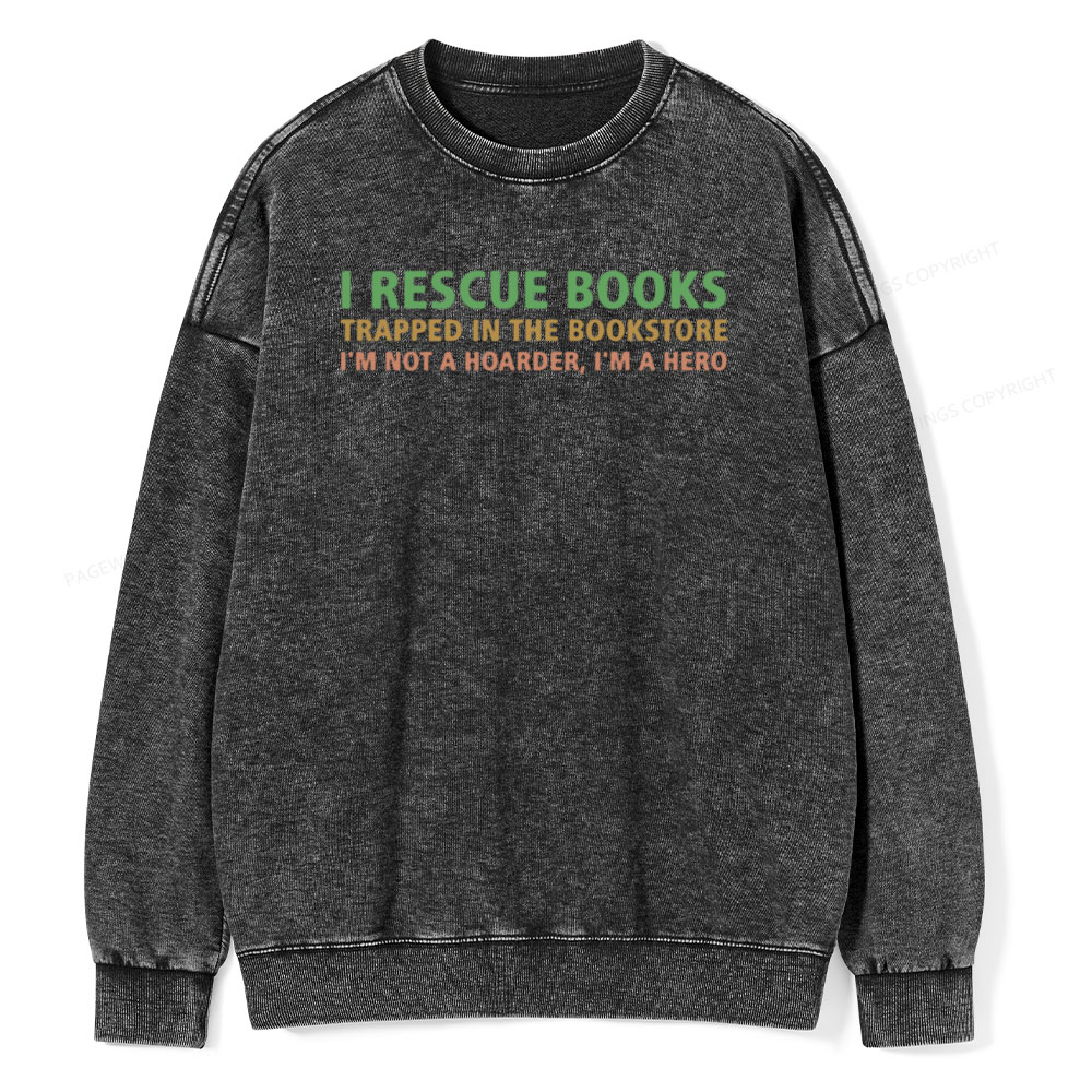 Pagewings Book Lover Shirt, Gift For Bookworms Unisex Washed Sweatshirt
