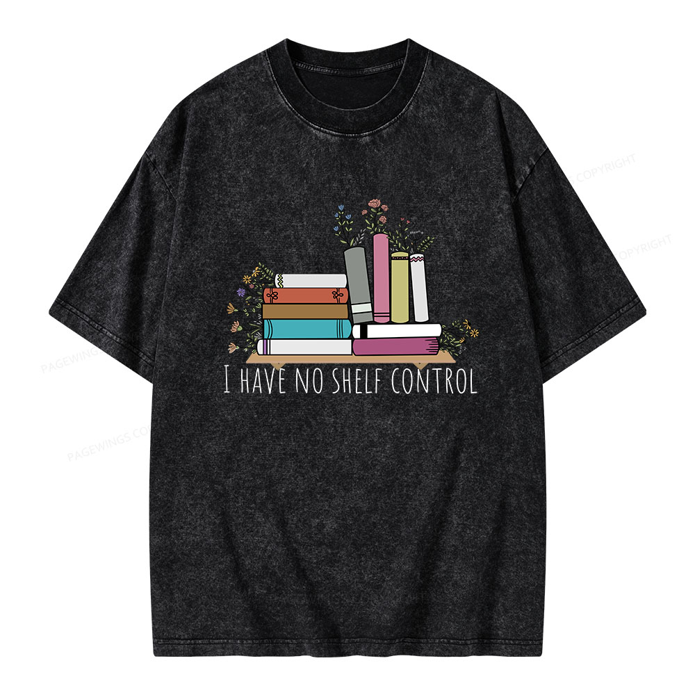Pagewings I Have No Shelf Control Unisex Washed T-shirt