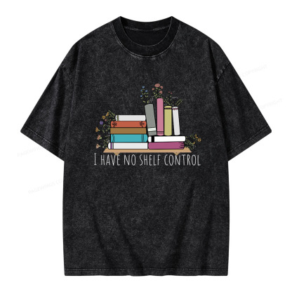 Pagewings I Have No Shelf Control Unisex Washed T-shirt