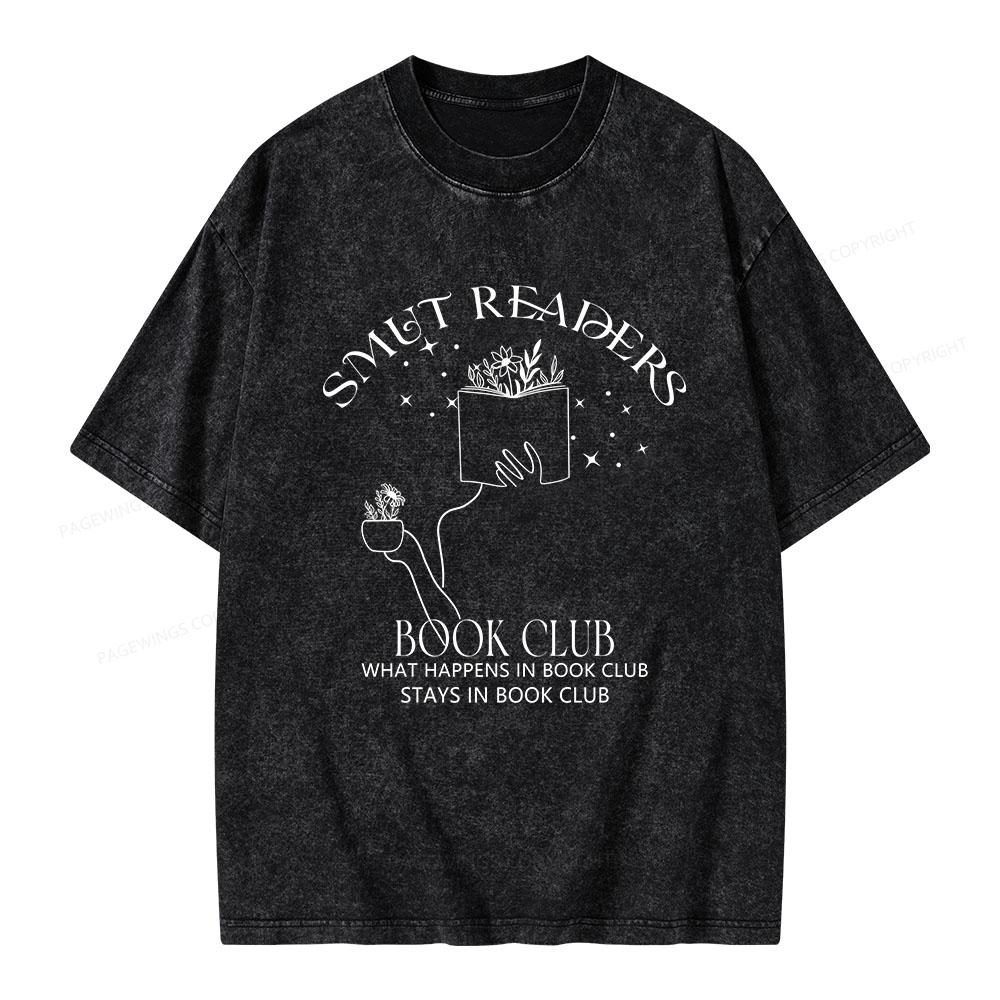Pagewings Smut Reader Book Club Unisex Washed T-shirt