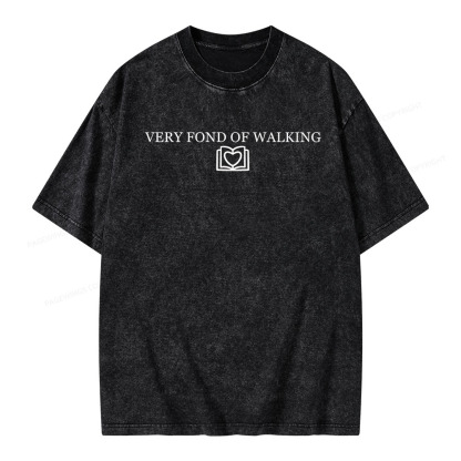 Pagewings Very Fond of Walking Unisex Washed T-shirt