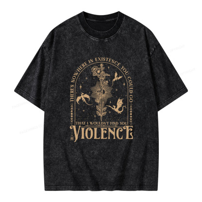 Pagewings Nowhere You Go Escapes Violence Unisex Washed T-shirt