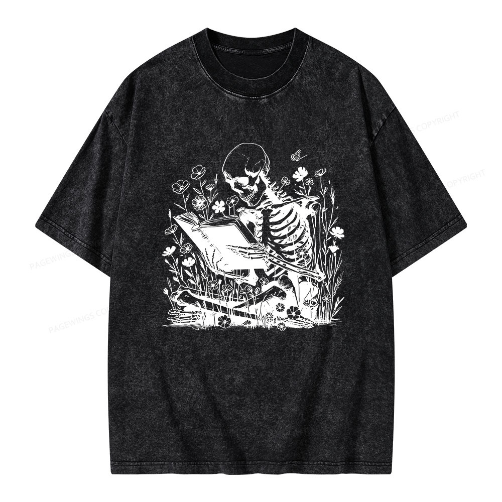 Pagewings Book Reading Unisex Washed T-shirt