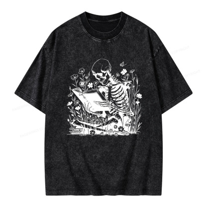 Pagewings Book Reading Unisex Washed T-shirt