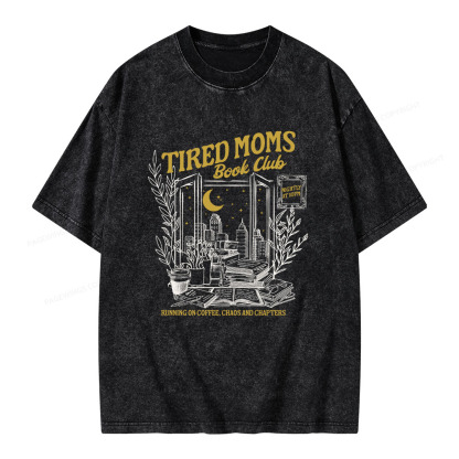 Pagewings Tired Moms Book Club Unisex Washed T-shirt