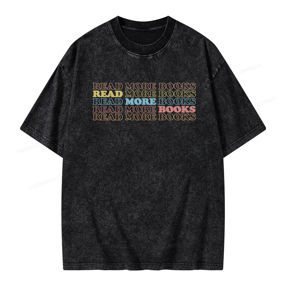 Pagewings Read More Books Unisex Washed T-shirt