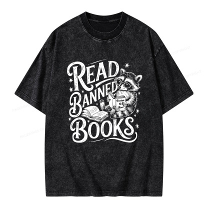 Pagewings Read Banned Books Unisex Washed T-shirt