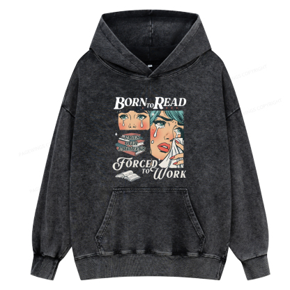 Pagewing Born To Read Bookish Unisex Washed Hoodie
