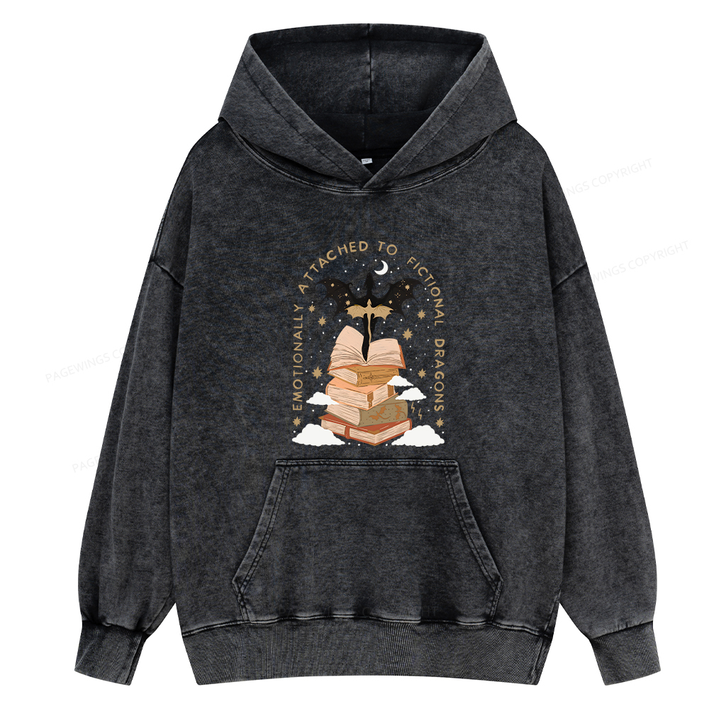 Pagewing Fantasy Romance Reader Gift Romantacy Unisex Washed Hoodie
