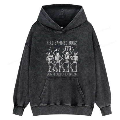Pagewing Reading Books Tee Book Lover Gift Unisex Washed Hoodie