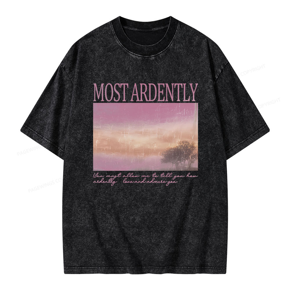 Pagewings Most Ardently Book Lover Unisex Washed T-shirt