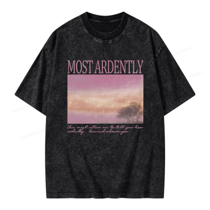 Pagewings Most Ardently Book Lover Unisex Washed T-shirt