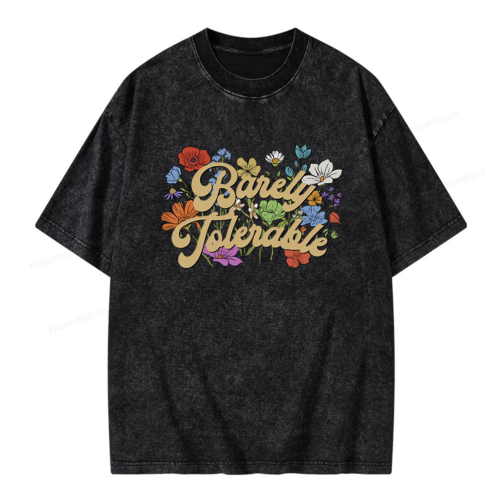 Pagewings Barely Tolerable Unisex Washed T-shirt
