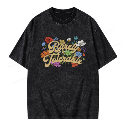 Pagewings Barely Tolerable Unisex Washed T-shirt