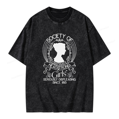 Pagewings Society Of Obstinate Headstrong Girls Unisex Washed T-shirt