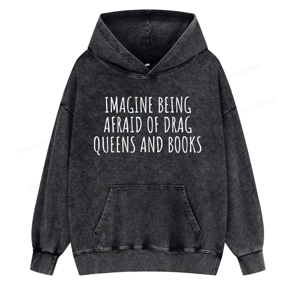 Pagewing Funny Liberal Shirt Unisex Washed Hoodie