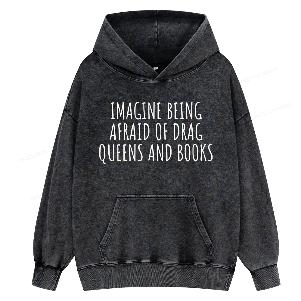 Pagewing Funny Liberal Shirt Unisex Washed Hoodie