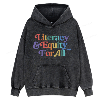 Pagewing Literacy & Equity For All Unisex Washed Hoodie