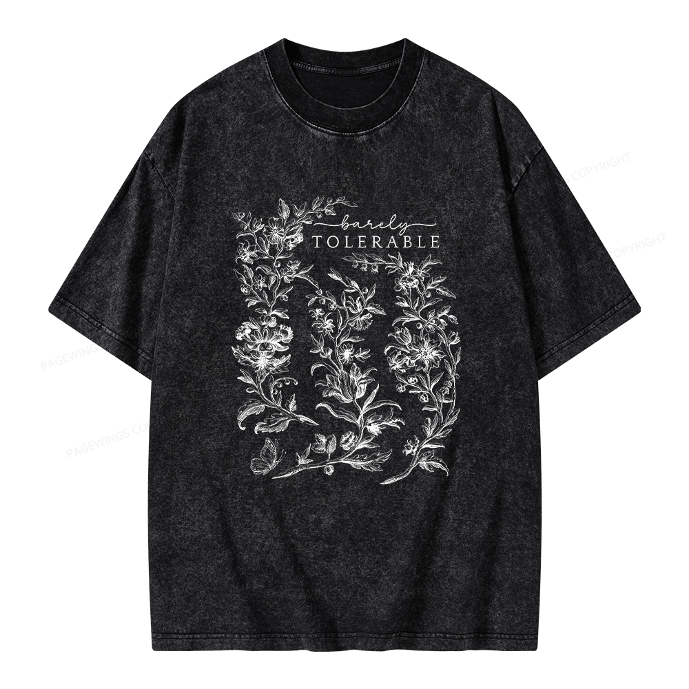 Pagewings Barely Tolerable Pride and Prejudice Gifts Unisex Washed T-shirt