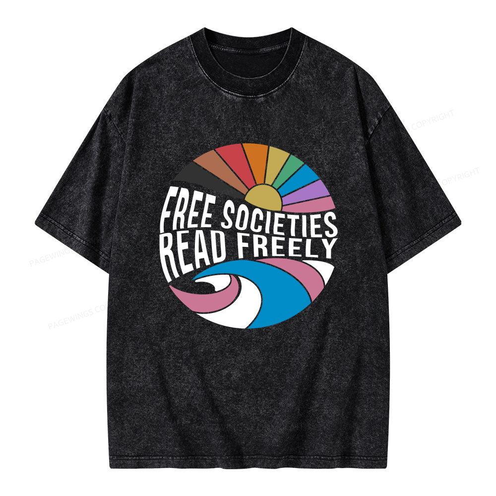 Pagewings read freely Unisex Washed T-shirt