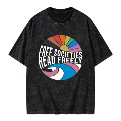 Pagewings read freely Unisex Washed T-shirt