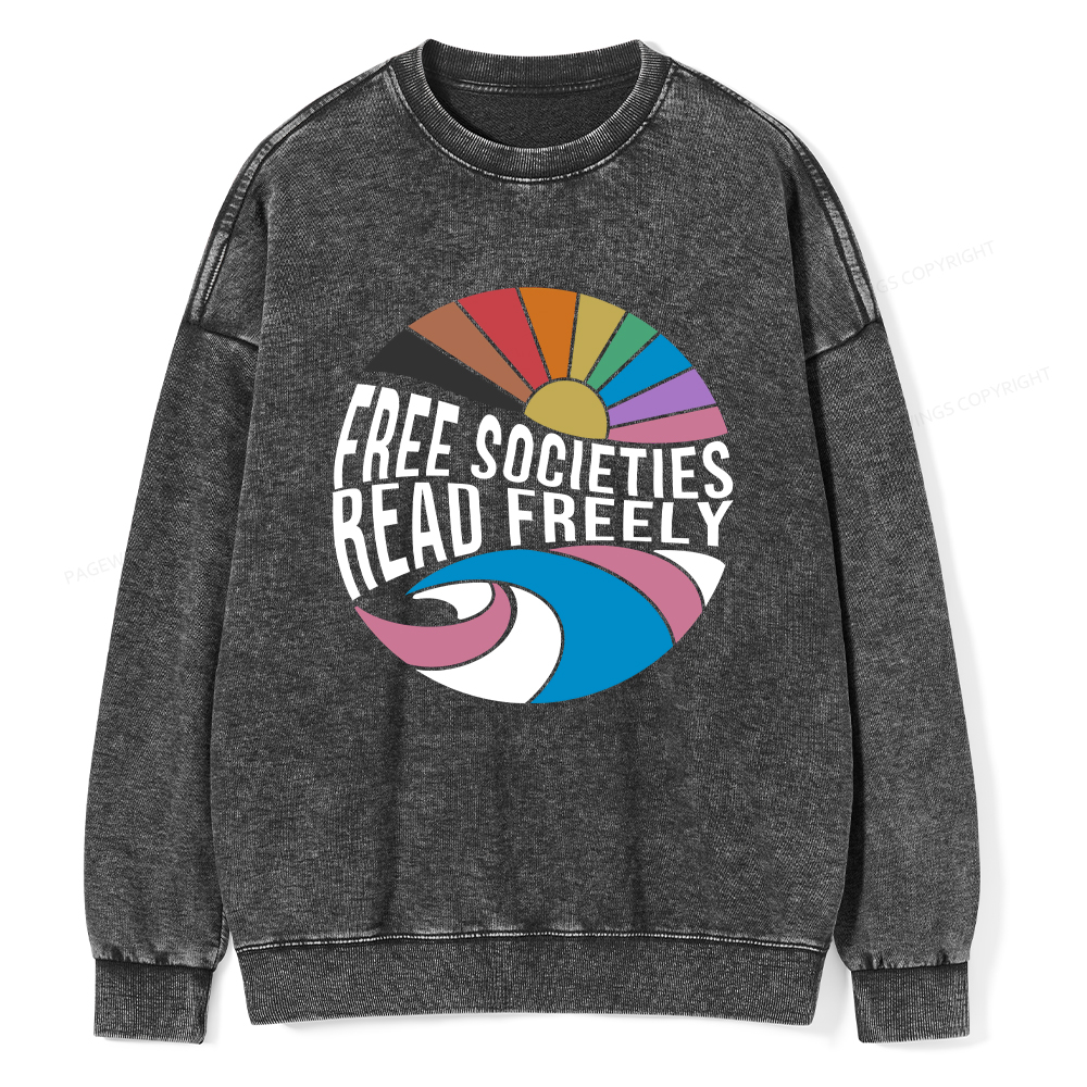 Pagewings read freely Unisex Washed Sweatshirt