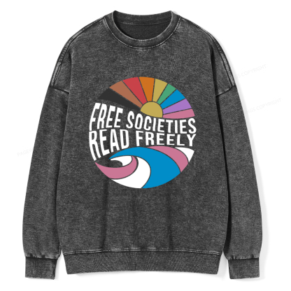 Pagewings read freely Unisex Washed Sweatshirt