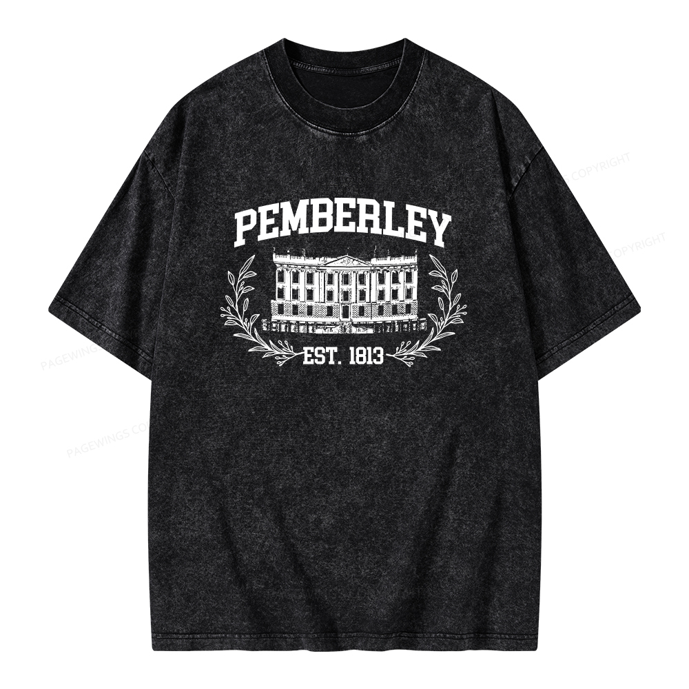 Pagewings Pemberley Est 1813Unisex Washed T-shirt