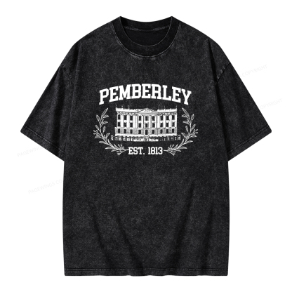 Pagewings Pemberley Est 1813Unisex Washed T-shirt