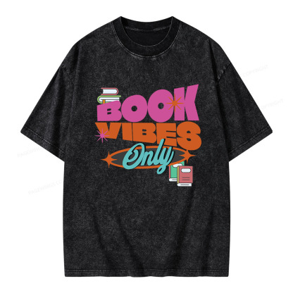 Pagewings Book Vibes Only Unisex Washed T-shirt