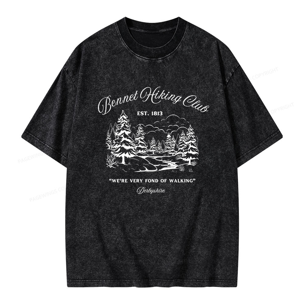 Pagewings We're Very Fond Of Walking Unisex Washed T-shirt