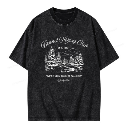 Pagewings We're Very Fond Of Walking Unisex Washed T-shirt