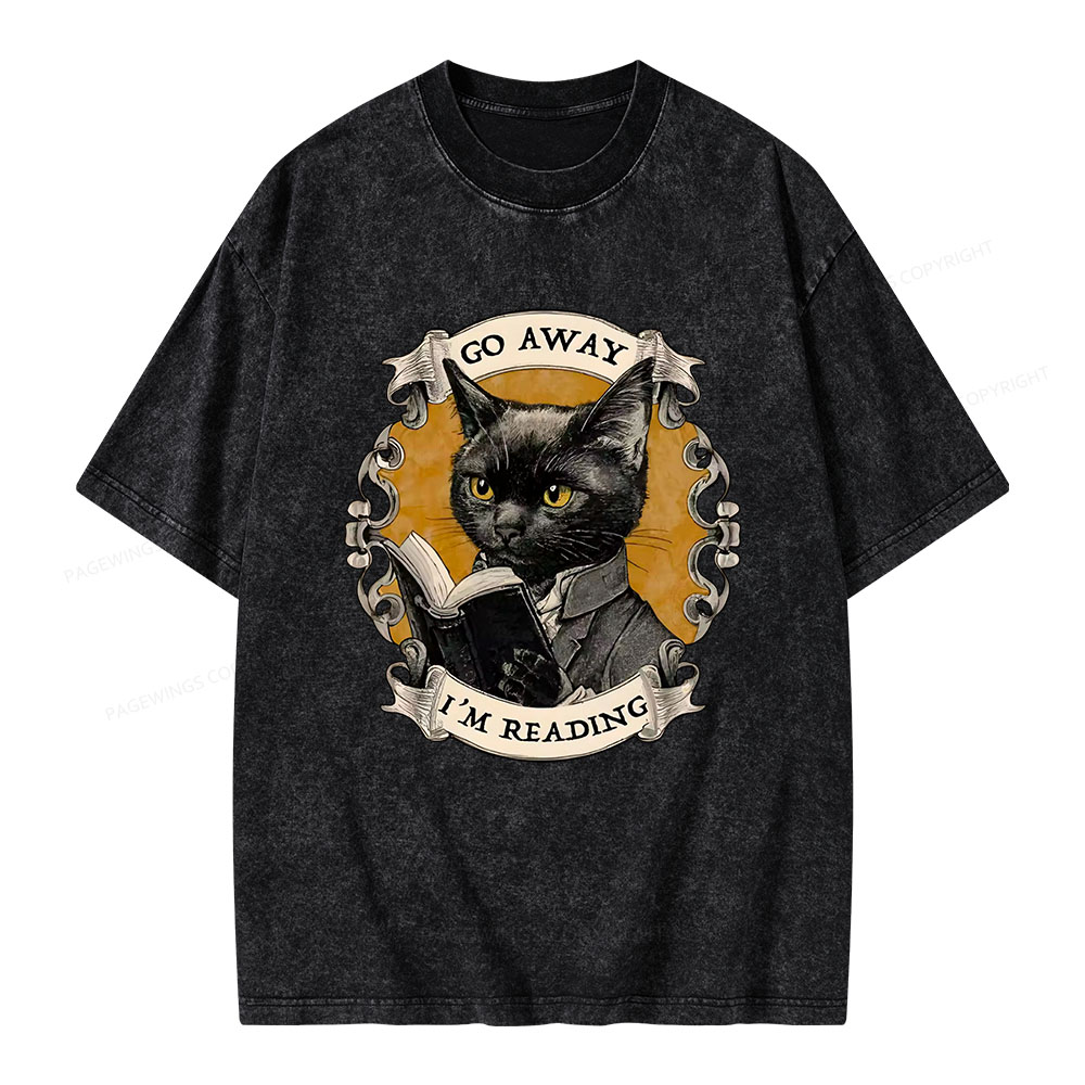 Pagewings Go Away I'm Reading Unisex Washed T-shirt