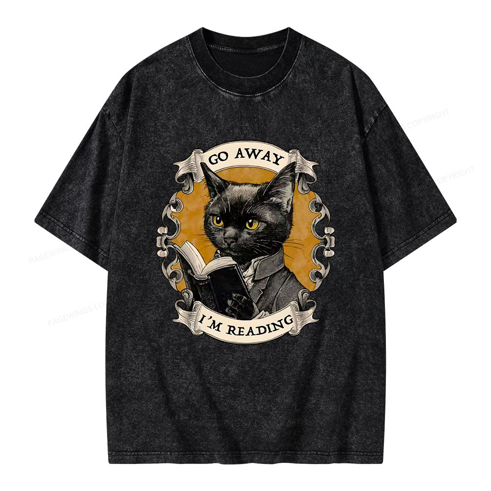 Pagewings Go Away I'm Reading Unisex Washed T-shirt