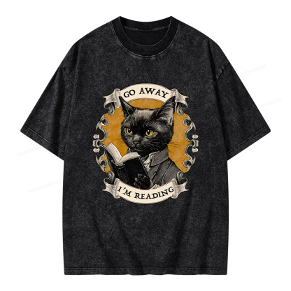Pagewings Go Away I'm Reading Unisex Washed T-shirt