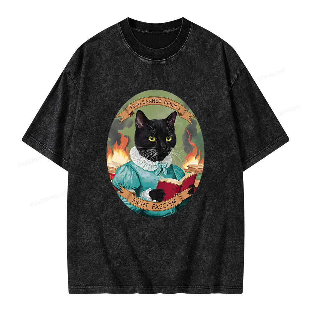 Pagewings Read Banned Books Unisex Washed T-shirt