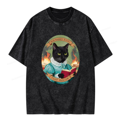 Pagewings Read Banned Books Unisex Washed T-shirt